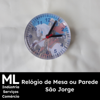 Imagem ilustrativa do relógio com a imagem de São Jorge.